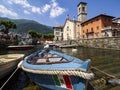 Pier of Torno a village on Lake Como