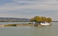 Pier for touristic ships on lake Balaton, Keszthely, Hungary. Royalty Free Stock Photo