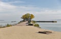Pier for touristic ships on lake Balaton in Keszthely, Hungary. Royalty Free Stock Photo