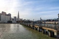 Pier 7 view of Downtown skyline - San Francisco, California, USA Royalty Free Stock Photo