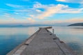 Pier view near marie beach area in datca, Turkey. Royalty Free Stock Photo