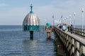 Pier Vineta bridge and submarine at Zinnowitz Usedom Royalty Free Stock Photo