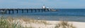 Pier Vineta bridge and submarine at Zinnowitz Usedom Royalty Free Stock Photo