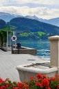 Pier in Vitznau, Switzerland Royalty Free Stock Photo