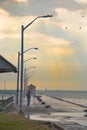 Pier Walk: Lake Huron Royalty Free Stock Photo