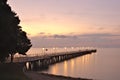 Pier in warm morning light Royalty Free Stock Photo