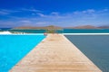 Pier at the water of Mirabello Bay Royalty Free Stock Photo