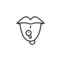 Pierced tongue outline icon