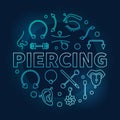 Piercing blue vector round illustration on dark background Royalty Free Stock Photo