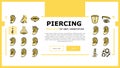 piercing fashion beauty earring landing header vector