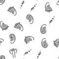 piercing fashion beauty earring vector seamless pattern