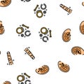 piercing fashion beauty earring vector seamless pattern