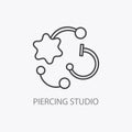 Piercing studio logo. Minimal jewelry pierce icon Royalty Free Stock Photo