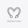 Piercing studio logo. Minimal jewelry pierce icon Royalty Free Stock Photo