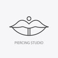 Piercing studio logo. Minimal Vector illustration