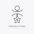 Piercing studio logo. Minimal Vector illustration Royalty Free Stock Photo