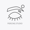 Piercing studio logo. Pierced eyebrow logotype