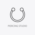 Piercing studio logo. Ring Minimal Vector illustration