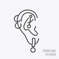 Piercing studio logo template. Pierced Ear