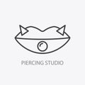 Piercing Studio Logo Template. Pierced Lips Icon