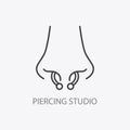 Piercing studio logo template. Pierced Nose