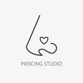 Piercing studio logo template. Pierced Nose