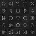 Piercings outline minimal icons. Vector piercing signs