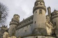 PIERFON, FRANCE - DECEMBER 25, 2017: The Pierrephone Castle is a fairy-tale castle near Paris, a prototype of Disney palaces