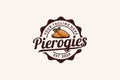 Pierogies logo with a combination of two Pierogies and beautiful lettering