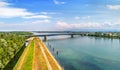 Pierre Pflimlin motorway bridge over the Rhine between France and Germany Royalty Free Stock Photo