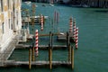 Piers and mooring piles in Venice, Italy