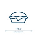 Pies icon. Linear vector illustration from fisherman collection. Outline pies icon vector. Thin line symbol for use on web and