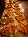 Pies and pastries with several kinds of cheese