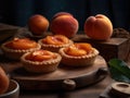 Pies with Peach Fruit Slices