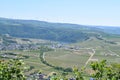 Piesport, Germany - 06 01 2021: wide Mosel valley near Piesport with the gentle hills on the south side Royalty Free Stock Photo