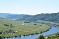 Piesport, Germany - 06 01 2021: Mosel valley in early summer, blue river Royalty Free Stock Photo