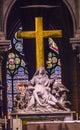 Pieta Cross Stained Glass Notre Dame Cathedral Paris France