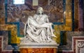 Pieta, The Piety by Michelangelo Buonarroti in St. Peter`s Basilica, San Pietro of Vatican City in Rome in Italy Royalty Free Stock Photo