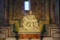 Pieta is a sculptural group in marble by Michelangelo in the Papal basilica of Saint Peter
