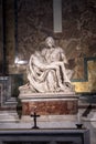 Pieta Sculpture of Michelangelo at St Peter`s Basilica in Rome Royalty Free Stock Photo