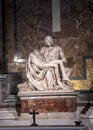 Pieta Sculpture of Michelangelo at St Peter`s Basilica in Rome Royalty Free Stock Photo