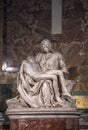 Pieta Sculpture of Michelangelo at St Peter`s Basilica in Rome Royalty Free Stock Photo