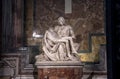 Pieta Sculpture of Michelangelo at St Peter`s Basilica in Rome Royalty Free Stock Photo