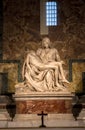 Pieta Sculpture of Michelangelo at St Peter`s Basilica in Rome Royalty Free Stock Photo