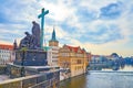 Pieta statue on Charles Bridge, Prague, Czech Republic