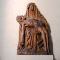 Pieta, wooden sculpture in Ulm Minster, Ulm Cathedral. Ulmer Muenster, Baden-Wuerttemberg, Germany