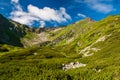 Pietrosul Rodnei mountain. Mountain ridge slopes of Rodna Mountains National Park multiday hike, Muntii Rodnei National Park, Royalty Free Stock Photo