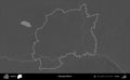 Pietrykau District outlined, Belarus. Grayscale Royalty Free Stock Photo