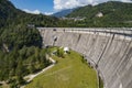 View of the dam at Pieve di Cadore, Veneto, Italy on August 10, 2020 Royalty Free Stock Photo