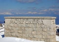 Pieve, TV, Italy - March 13, 2024: commemorative stone with name Monfenera Royalty Free Stock Photo